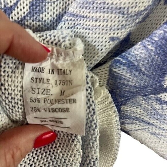 Luisa Ricci Made in Italy Floral Knit Short Sleeve Sweater Size Medium - Picture 5 of 5